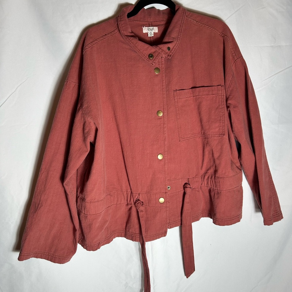Easel Terracotta Utility Jacket with Gold Buttons
